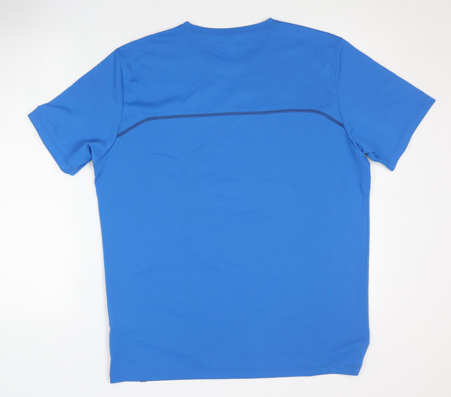 Meru Men's Blue Polyester T-Shirt, Large