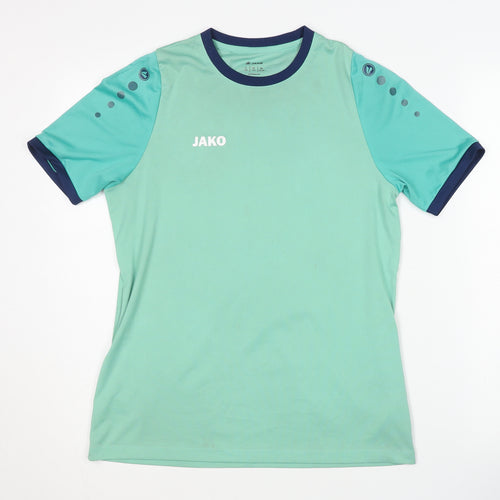 JAKO Boys Green Active T-Shirt, Crew Neck, 14 Years