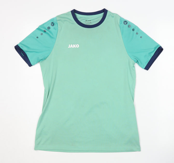 JAKO Boys Green Active T-Shirt, Crew Neck, 14 Years