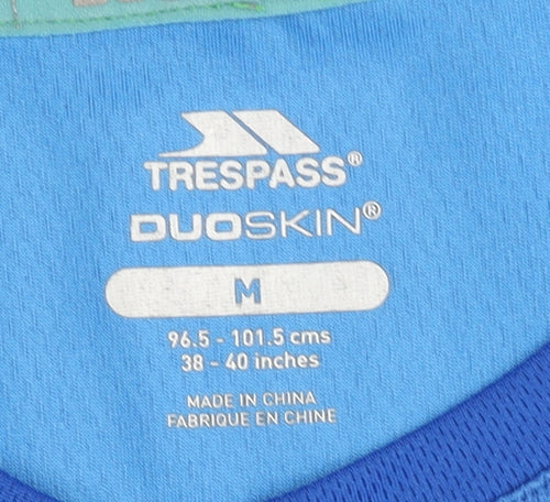 Trespass Men's Blue T-Shirt, Size M, Crew Neck, Quick Dry