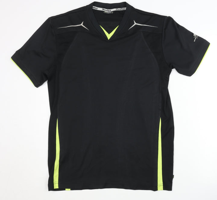 Rodeo Men's Black Athletic T-Shirt, Size L