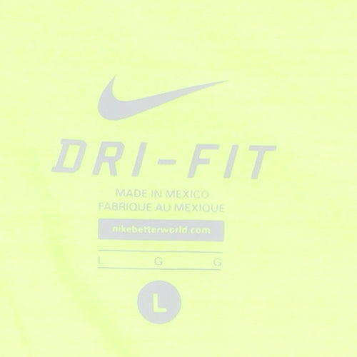 Nike Men's Green Dri-FIT T-Shirt L Gym Running