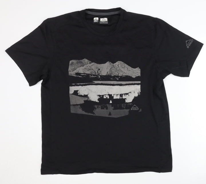 McKinley Men's Black T-Shirt L | Gym & Running