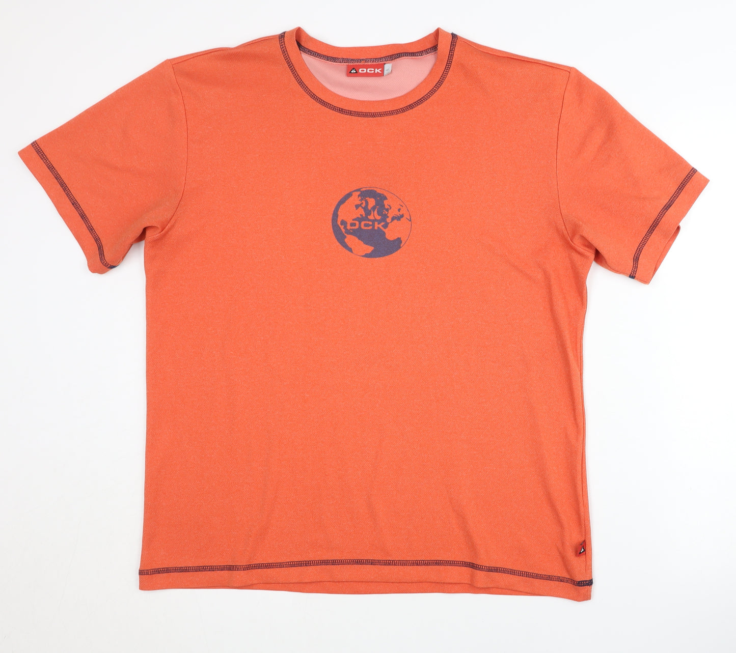 OCK Men's Orange T-Shirt L - Graphic Crew Neck