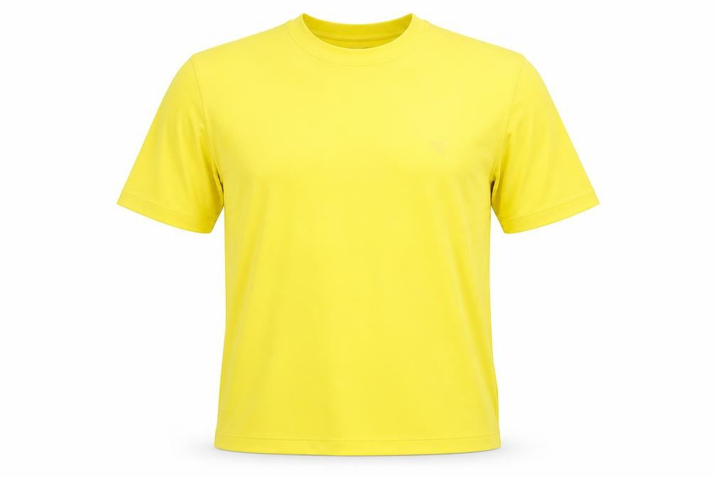 Front view of Runners Point Men's Yellow Running T-Shirt, L