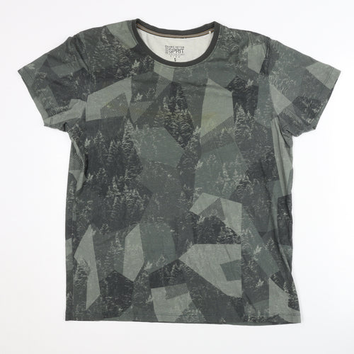 Esprit Men's Green Graphic Print T-Shirt, Size S