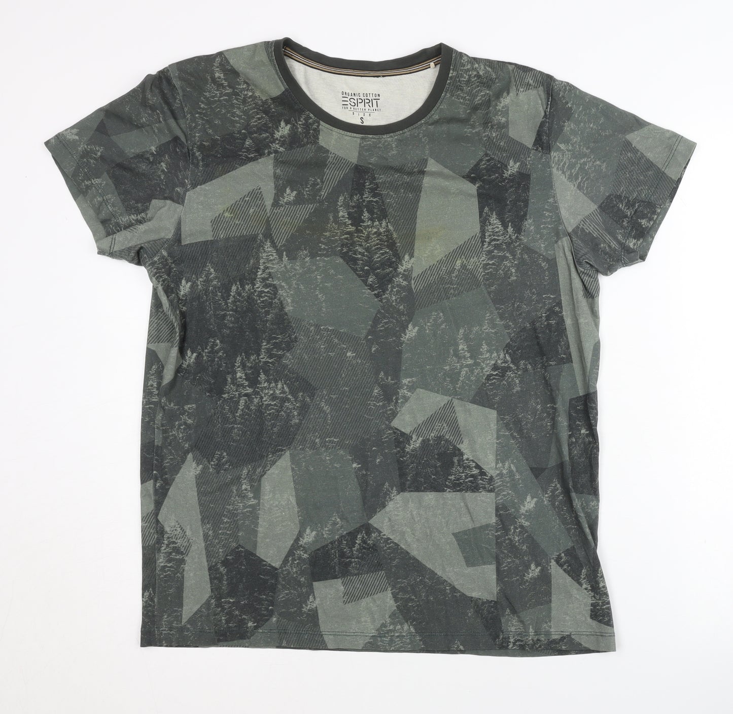 Esprit Men's Green Graphic Print T-Shirt, Size S