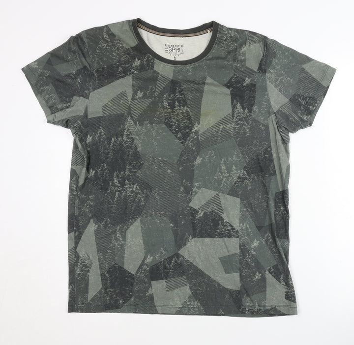 Esprit Men's Green Graphic Print T-Shirt, Size S