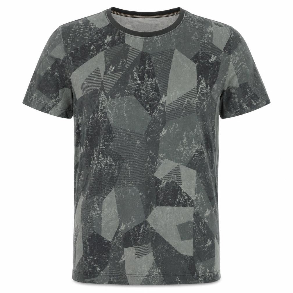 Front view of ESPRIT Men's Green Graphic Print T-Shirt, size S