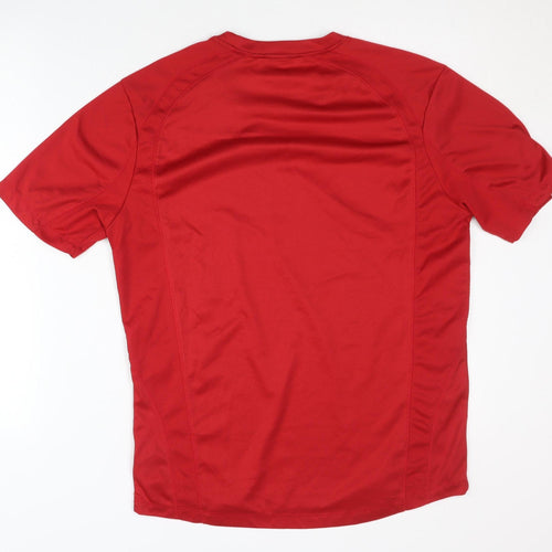 Red Men's Active T-Shirt Short Sleeve Gym Top M