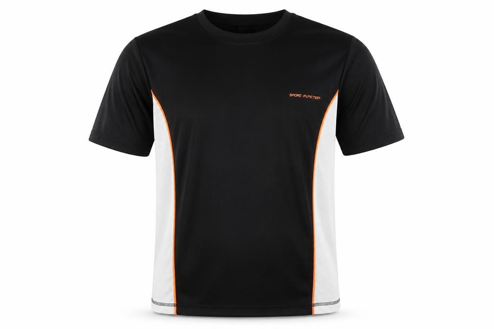 Front view of SHAMP Men's Black T-Shirt -, size M, - Basic Style