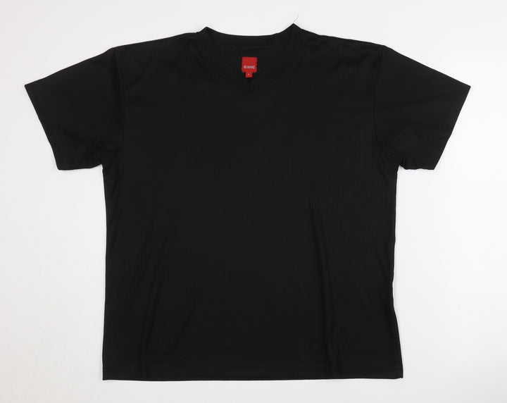 Reward Men's Black V-Neck T-Shirt Size L