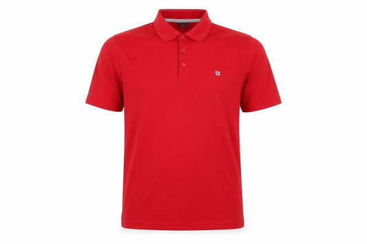 Front view of Linea Primero Men's Red Polo Shirt L - Casual Comfort