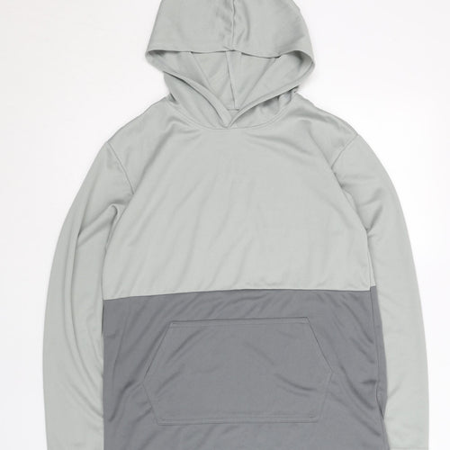Real Essentials Men's Grey Pullover Hoodie L