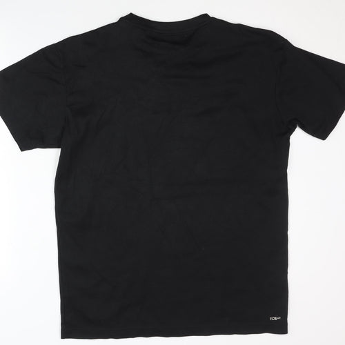 SOC Men's Black Medium T-Shirt - Regular Fit, Gym Ready