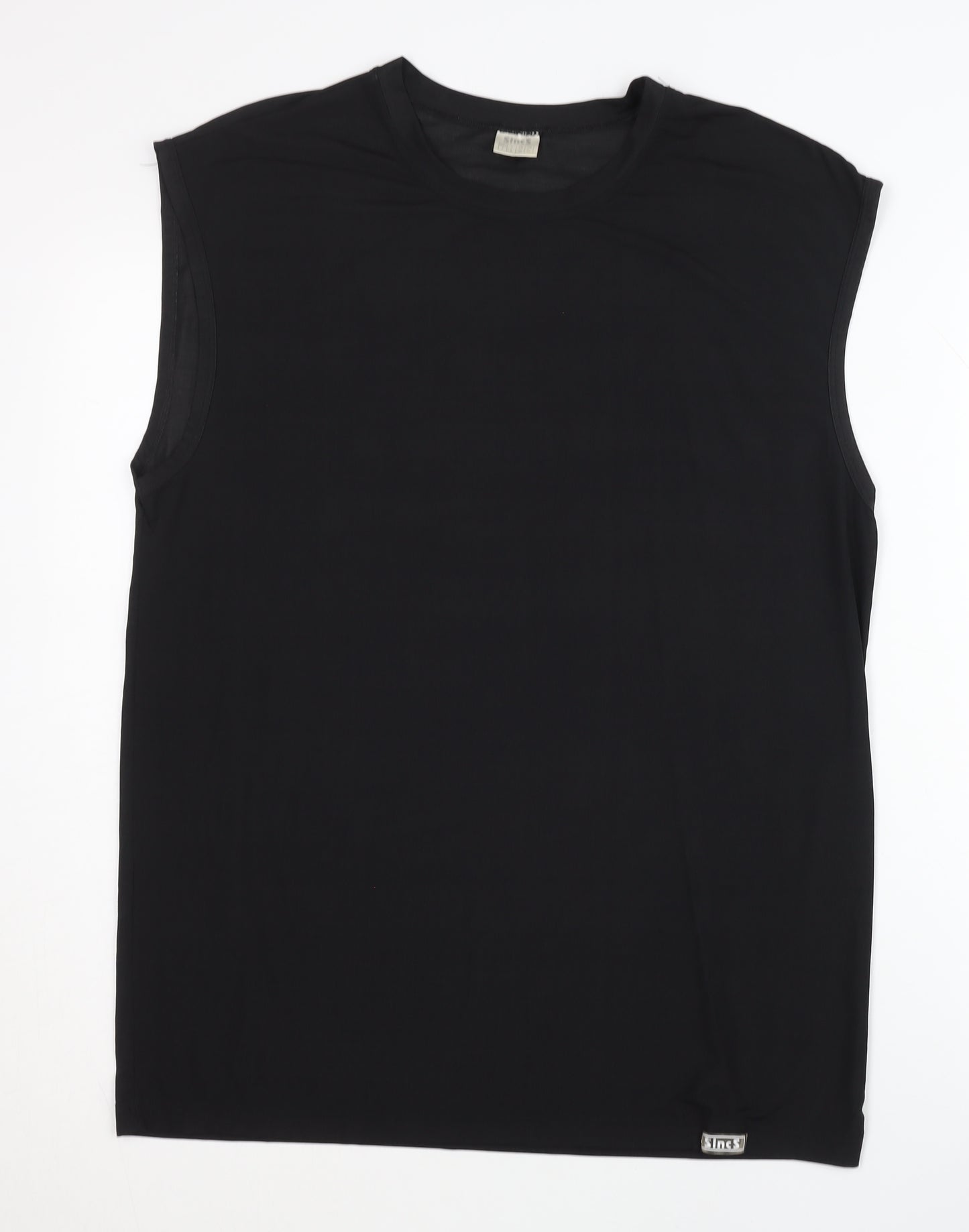 SineS Men's Black XL Basic Tank Top