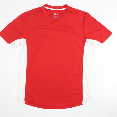 Crivit Men's Red V-Neck Pullover T-Shirt, M