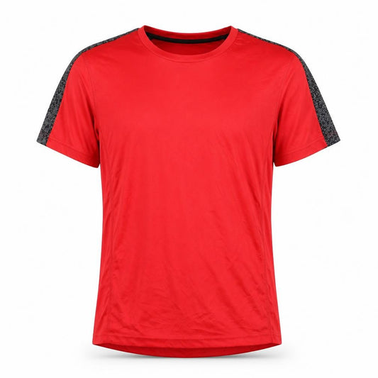 Front view of Crane Men's Red Medium Pullover Activewear T-Shirt