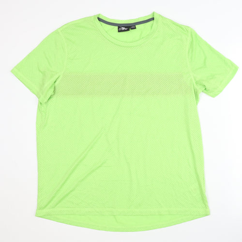Crane Men's Green Sports T-Shirt L Light Mesh