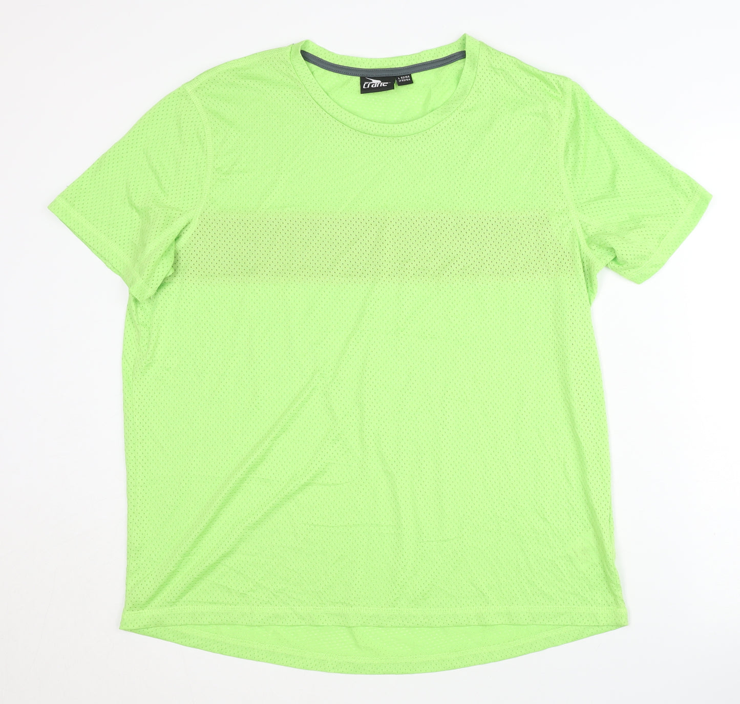Crane Men's Green Sports T-Shirt L Light Mesh