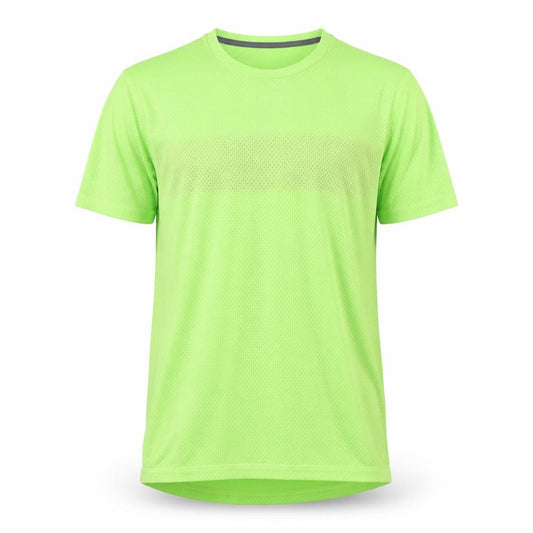 Front view of Crane Men's Green Sports T-Shirt L Light Mesh