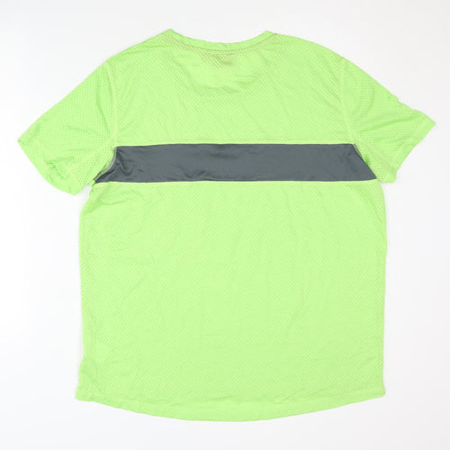 Crane Men's Green Sports T-Shirt L Light Mesh
