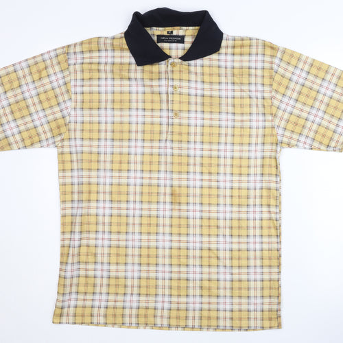New Roads Men's Multicoloured Plaid Polo Shirt M
