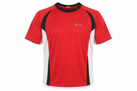 Front view of Shamp Men's Red Medium Gym Jersey T-Shirt