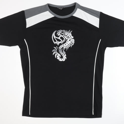 Casa Blanca Men's Black L Tribal Graphic T-Shirt