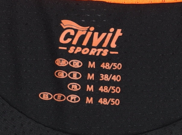 Crivit Sports Men's Black T-Shirt M, Breathable, Activewear