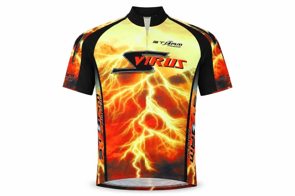 Front view of BCM S Virus Men's Multicoloured Graphic Cycling Jersey