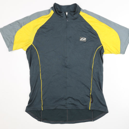 Men's Protective XL Cycling T-Shirt in Grey/Yellow