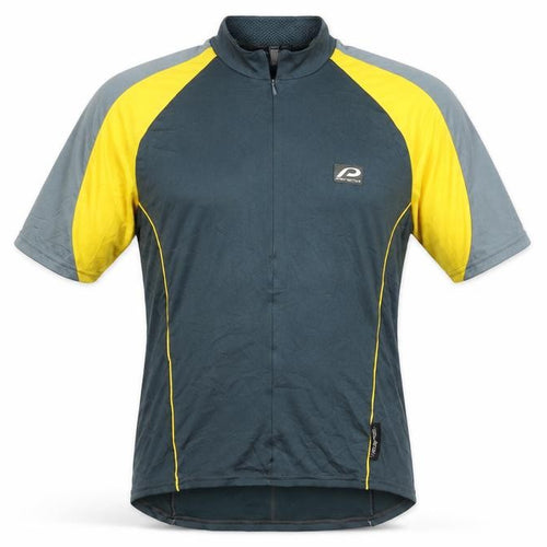 Men's Protective XL Cycling T-Shirt in Grey/Yellow