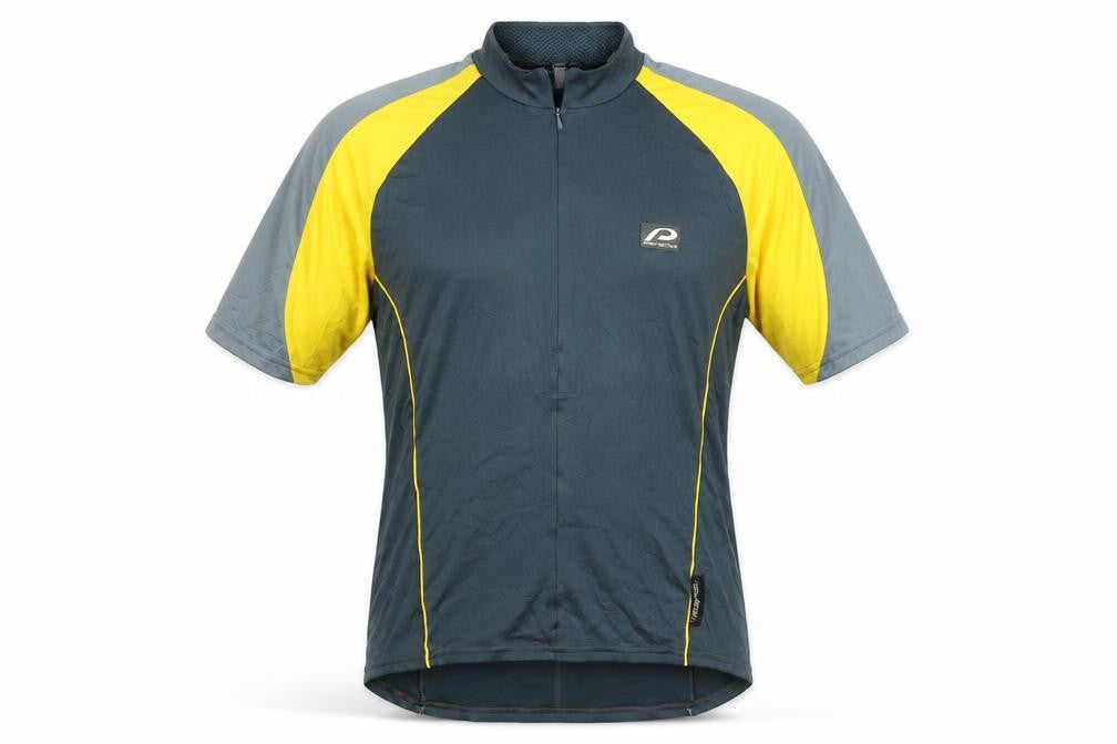 Men's Protective XL Cycling T-Shirt in Grey/Yellow