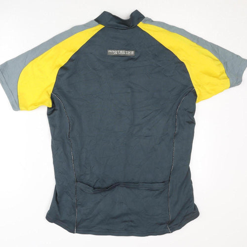 Men's Protective XL Cycling T-Shirt in Grey/Yellow
