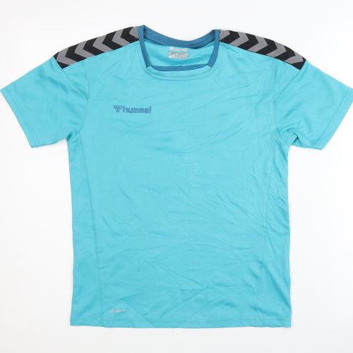 Hummel Boys Blue T-Shirt, Size 12 Years, Breathable Activewear