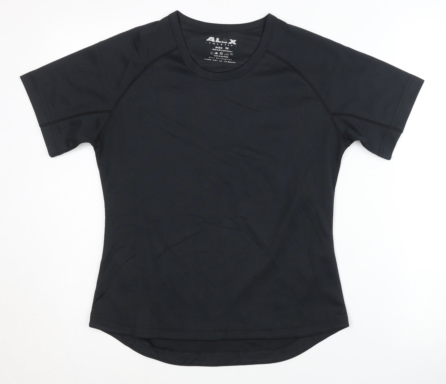 Alex Athletic Women's Black Gym T-Shirt, Size 8