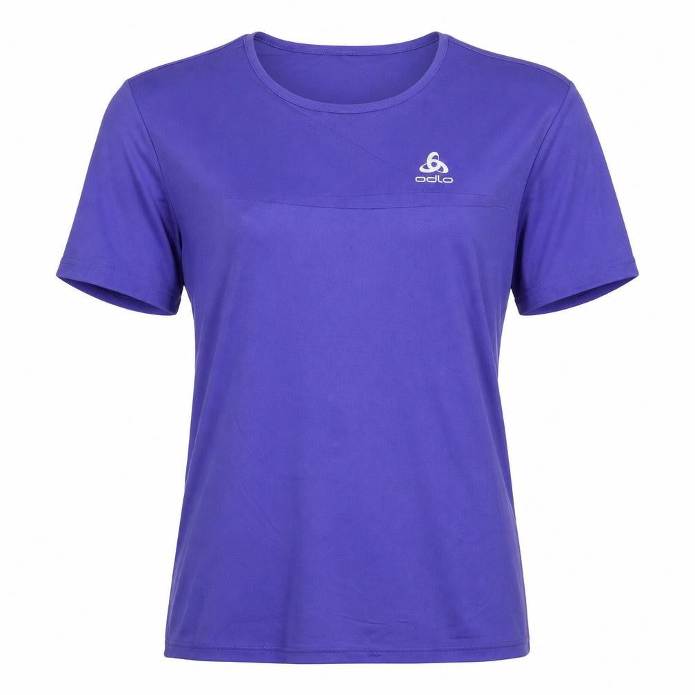 Front view of Odlo Purple unisex t-shirt l | activewear, solid, basic
