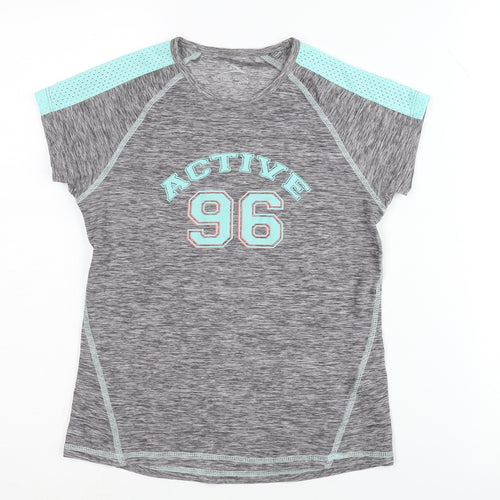 Active Touch Kids Girls Grey Jersey T-Shirt, 12-13 Years