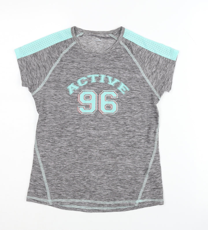 Active Touch Kids Girls Grey Jersey T-Shirt, 12-13 Years