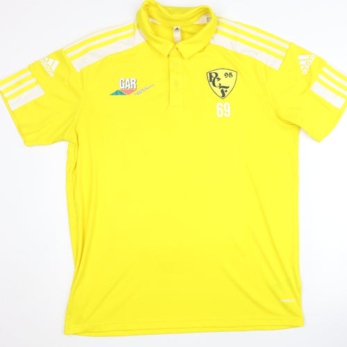 Adidas Men's Yellow Polo Shirt, Size L, Sports Jersey
