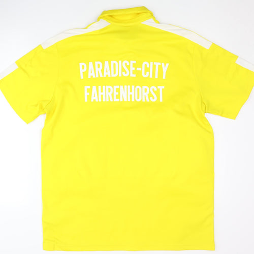 Adidas Men's Yellow Polo Shirt, Size L, Sports Jersey