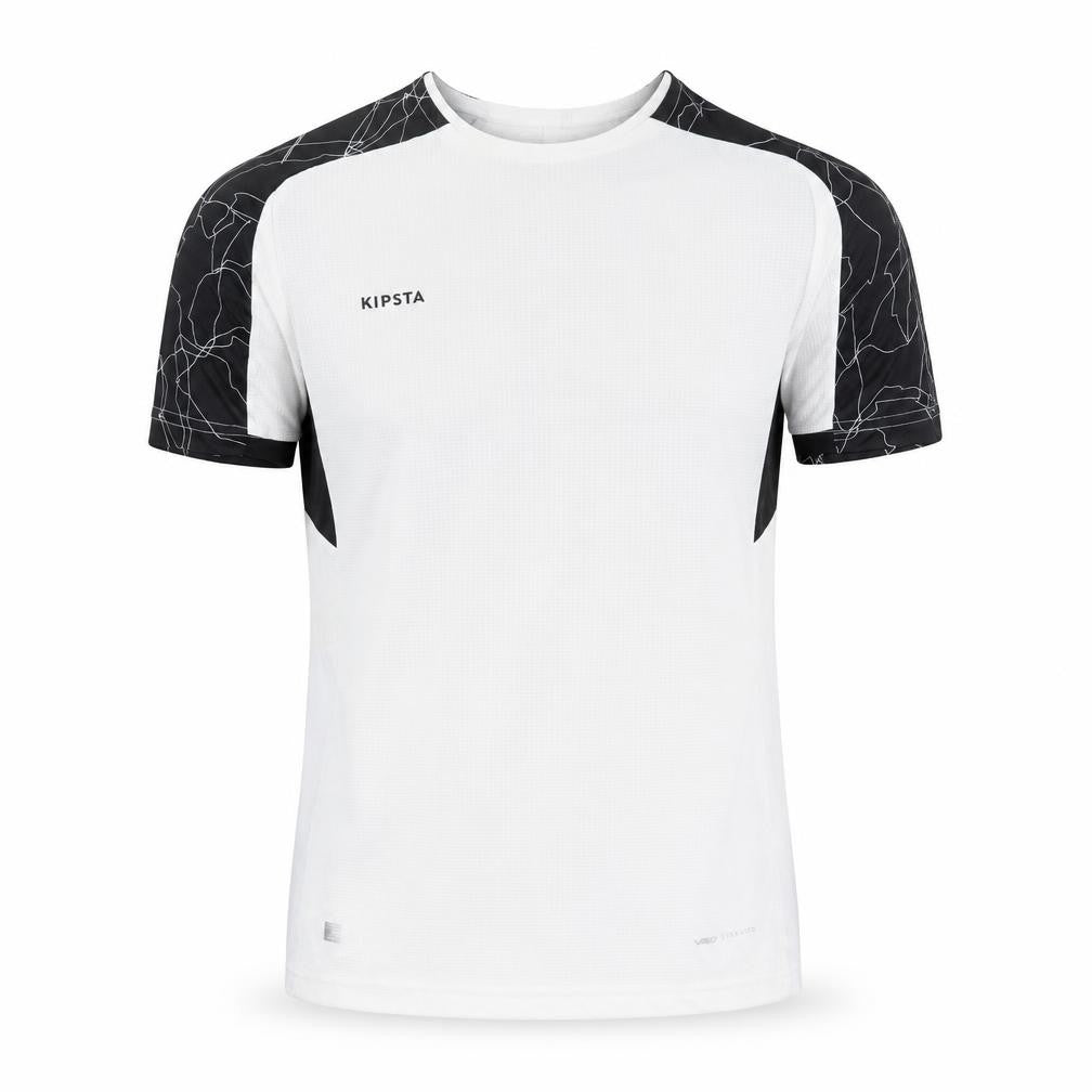 Front view of Decathlon Men's White Black Logo T-Shirt S