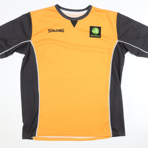 Spalding Men's Orange Black T-Shirt Jersey L
