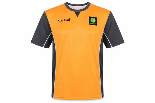 Front view of Spalding Men's Orange Black T-Shirt Jersey L