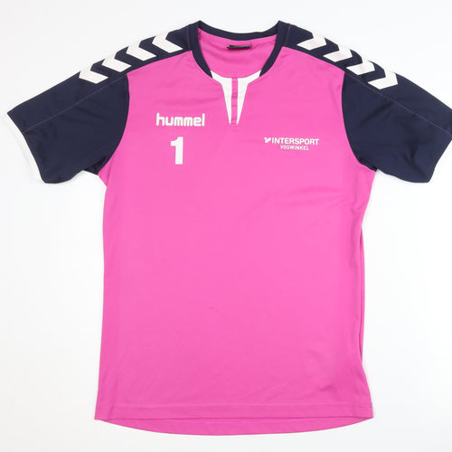 Hummel Men's Pink Sports T-Shirt, Small