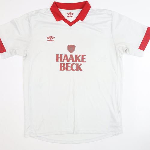 Umbro Men's White Football Jersey Size L