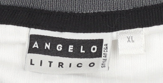 Angelo Litrico Men's XL White Grey T-Shirt
