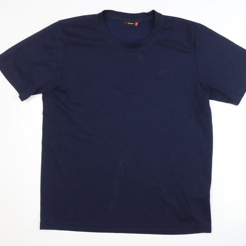 Maier Sports Men's Blue Short Sleeve Polyester Tee