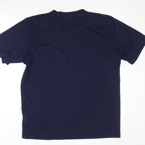 Maier Sports Men's Blue Short Sleeve Polyester Tee